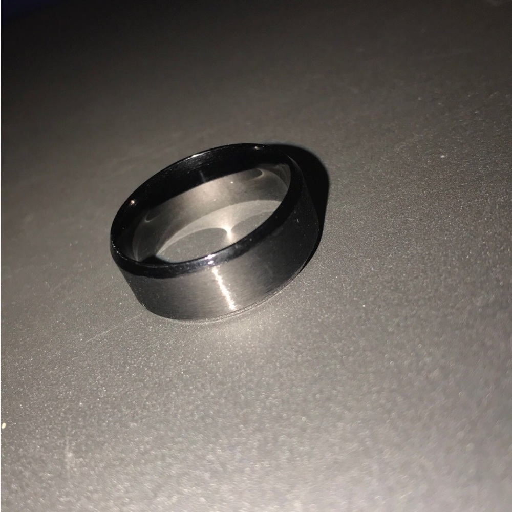 NEW**2 black stainless steel mens rings